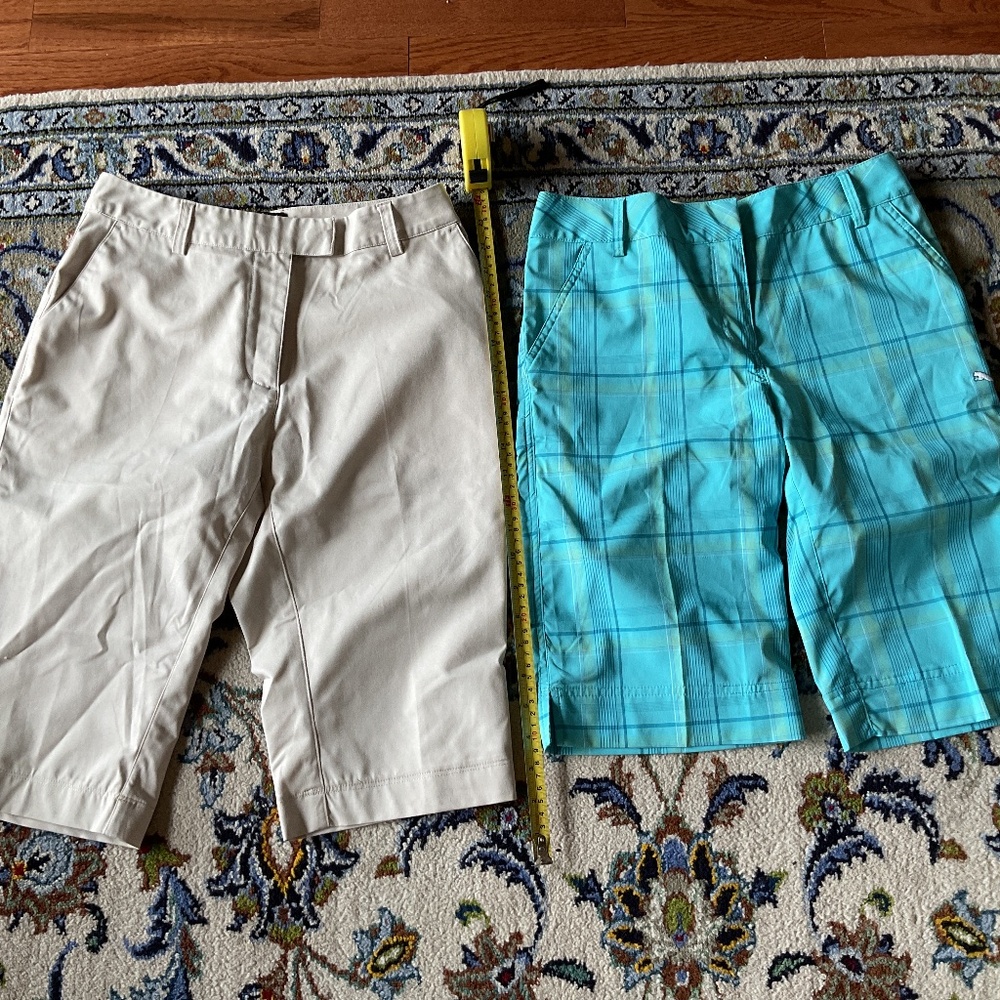 Adidas Stretch Beige Bermuda Shorts - and Puma Bermuda shorts Size Small